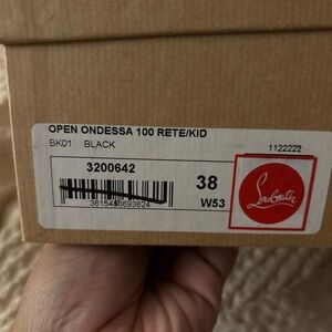 Women Christian Louboutin Open Ondessa 100 Booties Size 38 Black Mesh